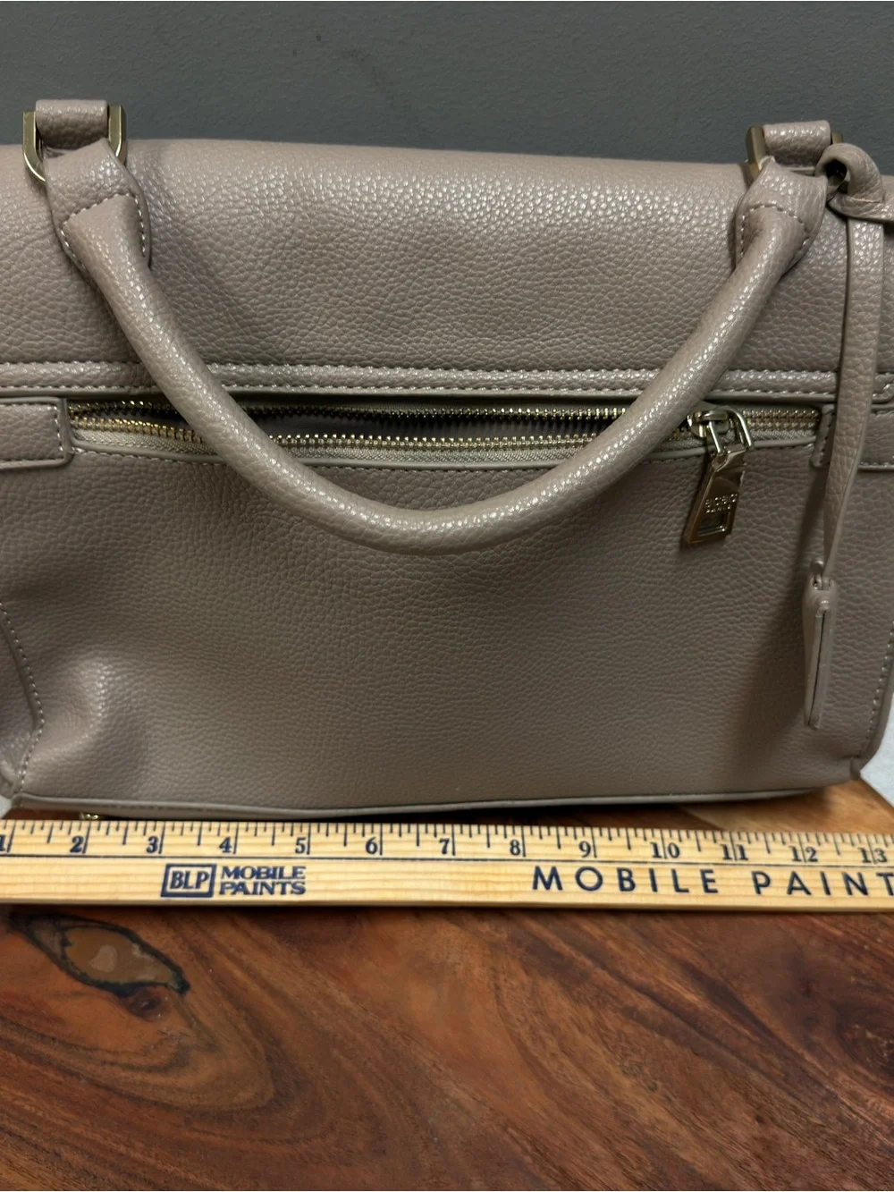 BCBG Taupe Pebble Leather Top-Handle‎ Satchel
